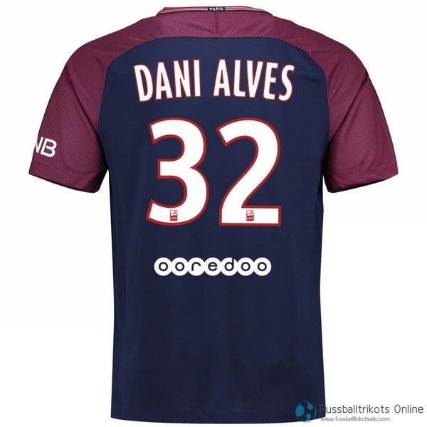 Paris Saint Germain Trikot Alves Heim Dani 2017-18 Fussballtrikots Günstig